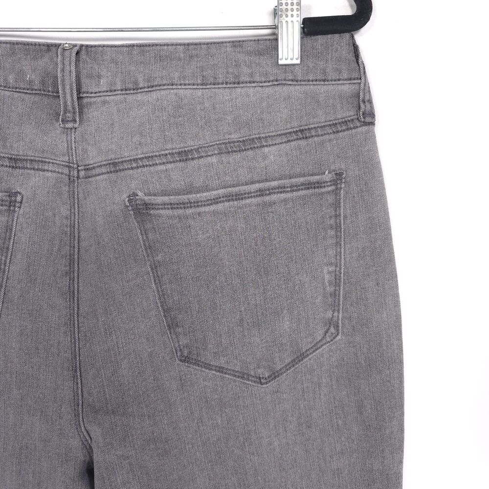 RM REBECCA MINKOF NWOT Gray Stretch Flare Bootcut Jeans Side Stripe Metallic 12 - Picture 10 of 13